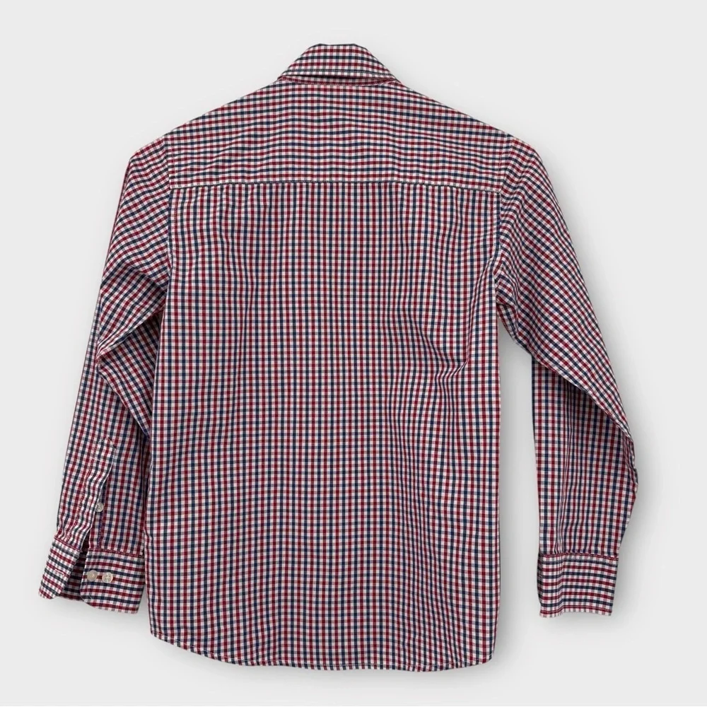 Tommy Hilfiger Long Sleeve Button Up Shirt in Red Check Boys Size 10 NWOT